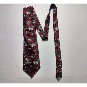 Mickey Unlimited Tennis Themed Tie Disney Mickey Minnie Design Burgundy